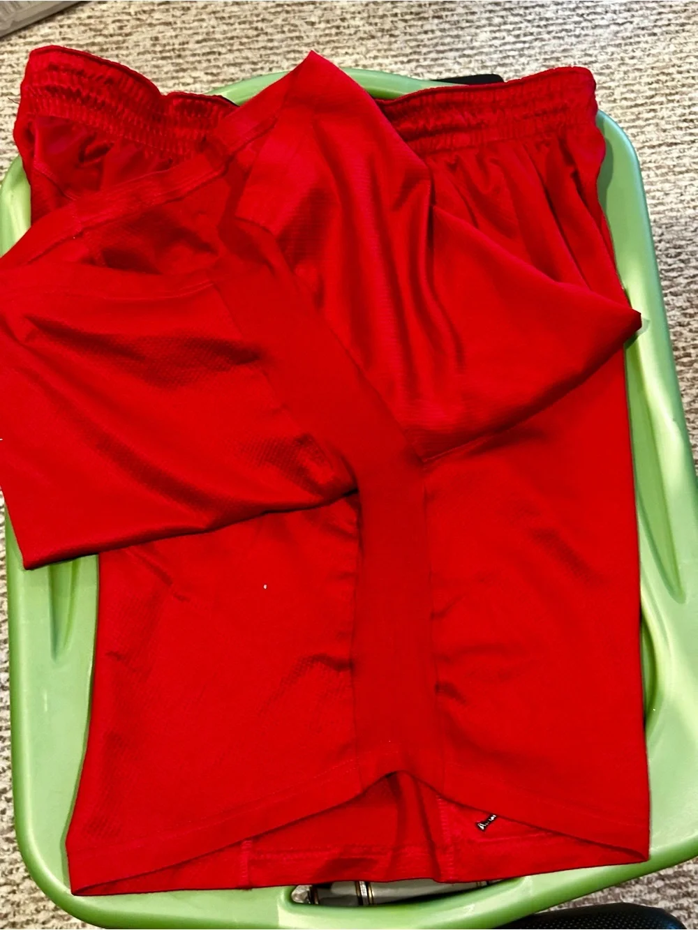 Jordan Red Athletic Shorts with Gray Logo